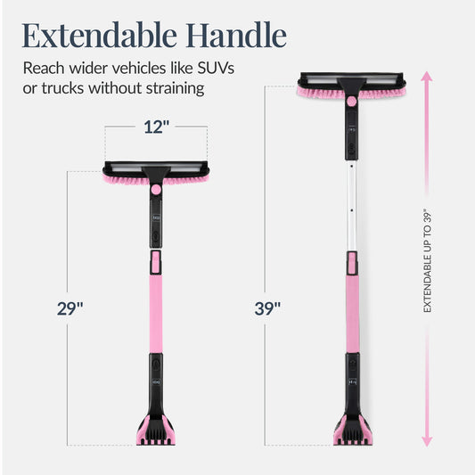 4 in 1 Snow Brush with Shovel Ice Scraper and Squeegee with Storage Bag with useful details for gardening, lawn care, and outdoor projects