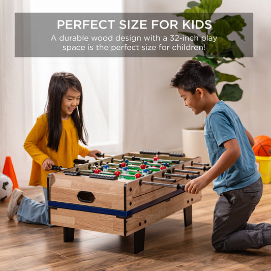 4-in-1 Multi Game Table Set with Air Hockey Table Tennis Billiards Foosball designed for kids' playtime and gifts