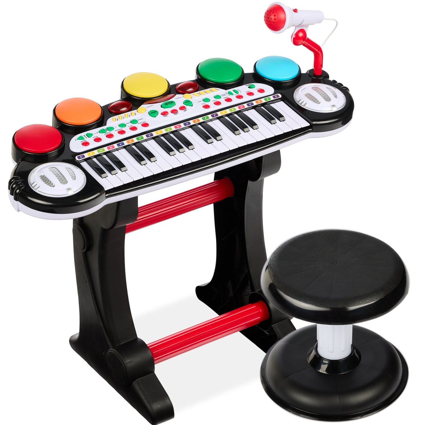 37-Key Kids Electric Keyboard with Microphone Stool for active play and family fun
