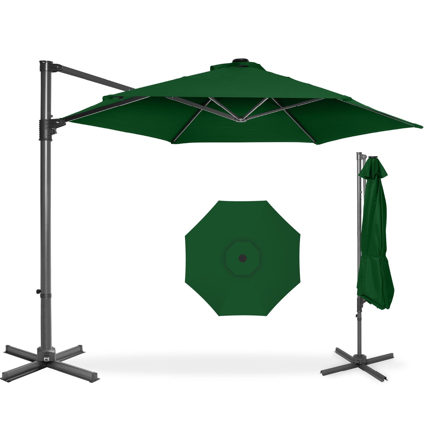 360 Rotating Cantilever Offset Patio Umbrella - 10ft designed for patio and backyard use