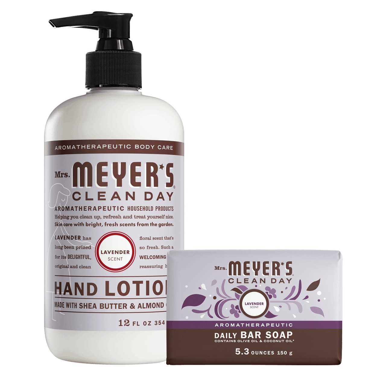 Lavender Bar Soap & Hand Lotion Set Gift-Ready | Mrs. Meyer's Clean Day