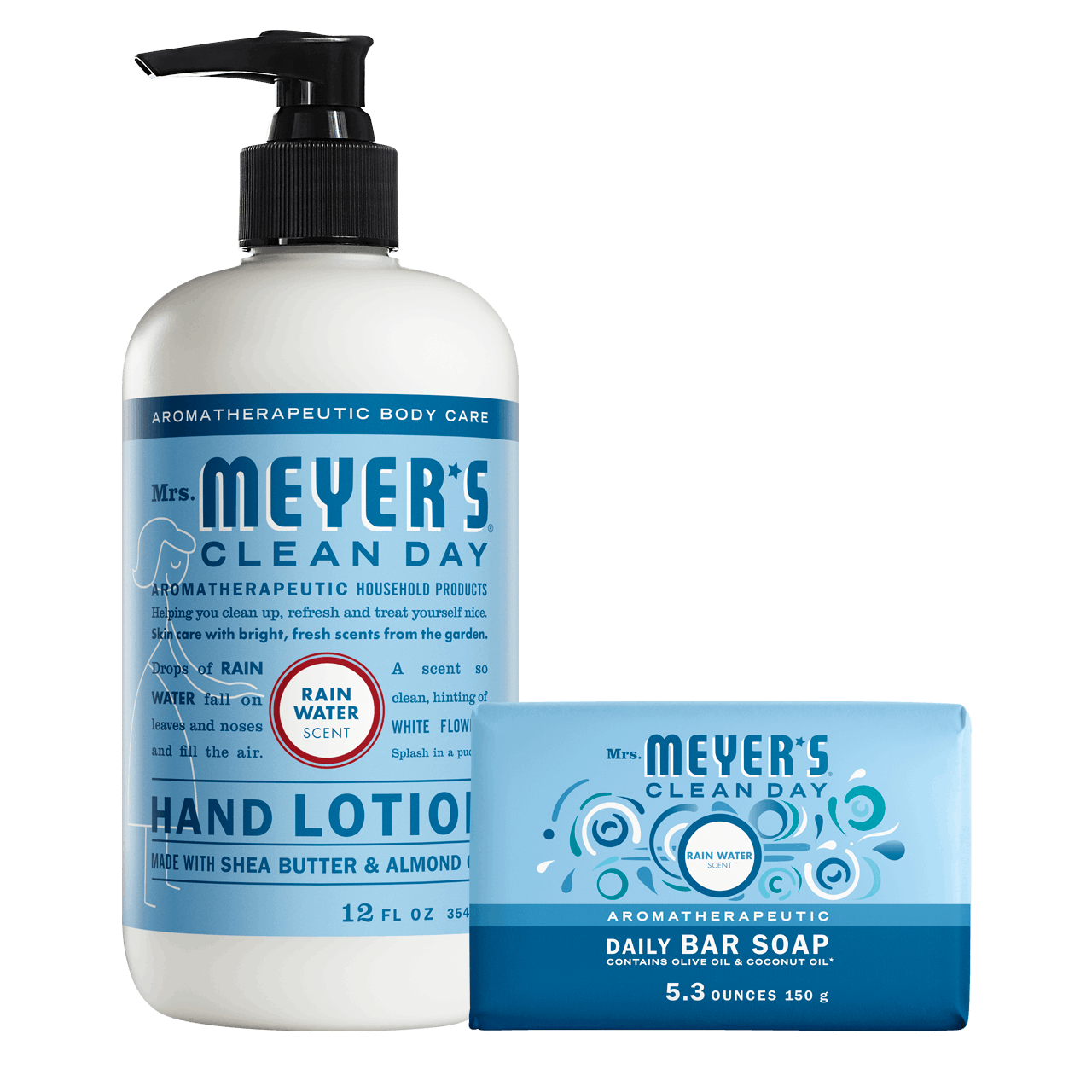 Rain Water Bar Soap & Hand Lotion Set Gift-Ready | Mrs. Meyer's Clean Day