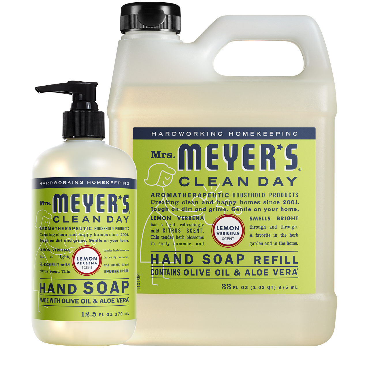 Lemon Verbena Hand Care Soap & Refill Set | Mrs. Meyer's Clean Day