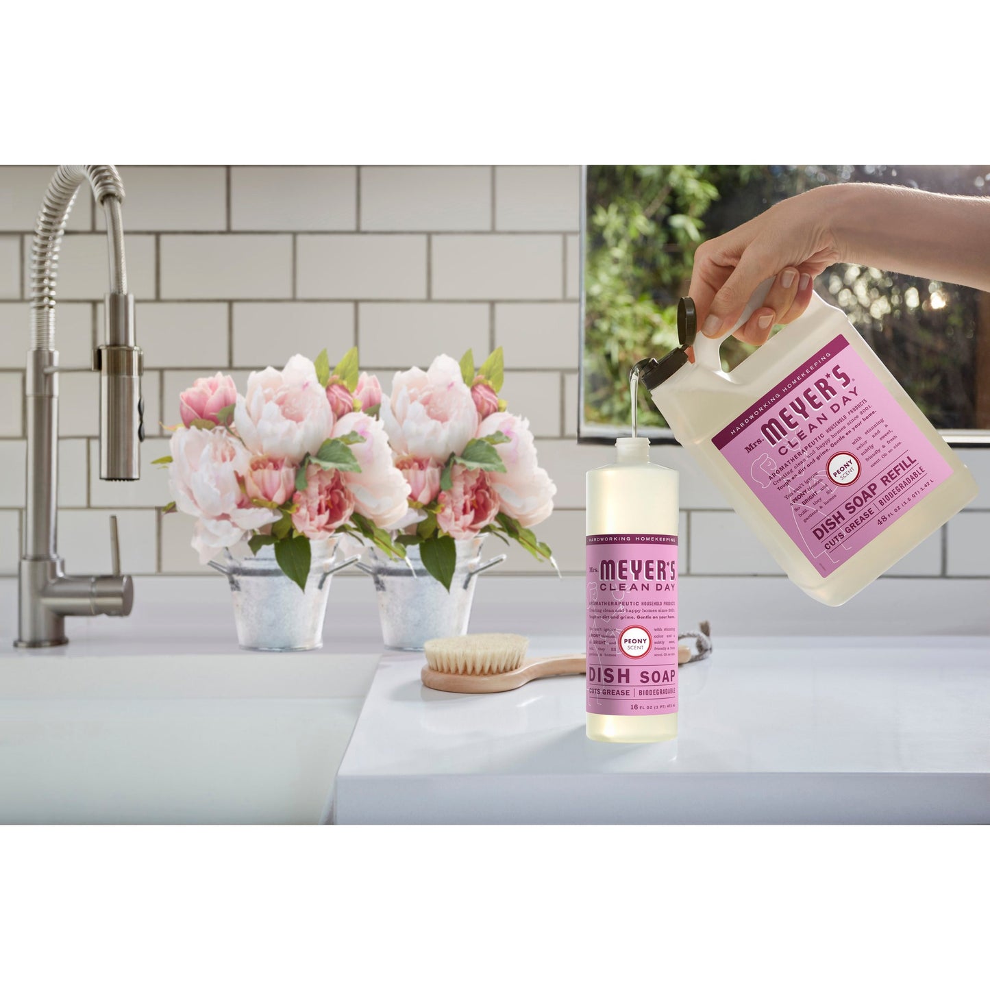 Peony Dish Soap Refill Bottle | Mrs. Meyer's Clean Day