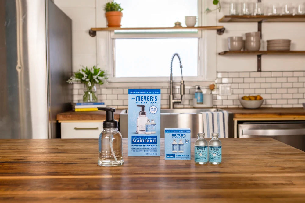 Rain Water Foaming Hand Soap Concentrate Refills 2-Pack Home Essential | Mrs. Meyer's Clean Day
