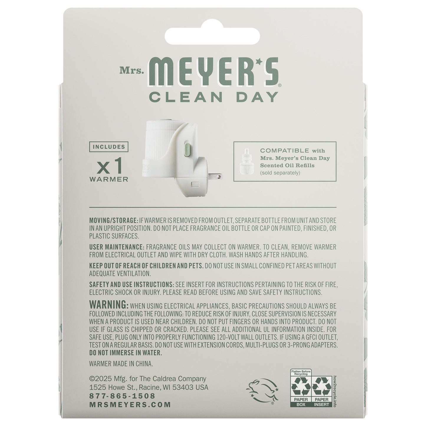 Plug-In Oil Warmer Home Care | Mrs. Meyer's Clean Day