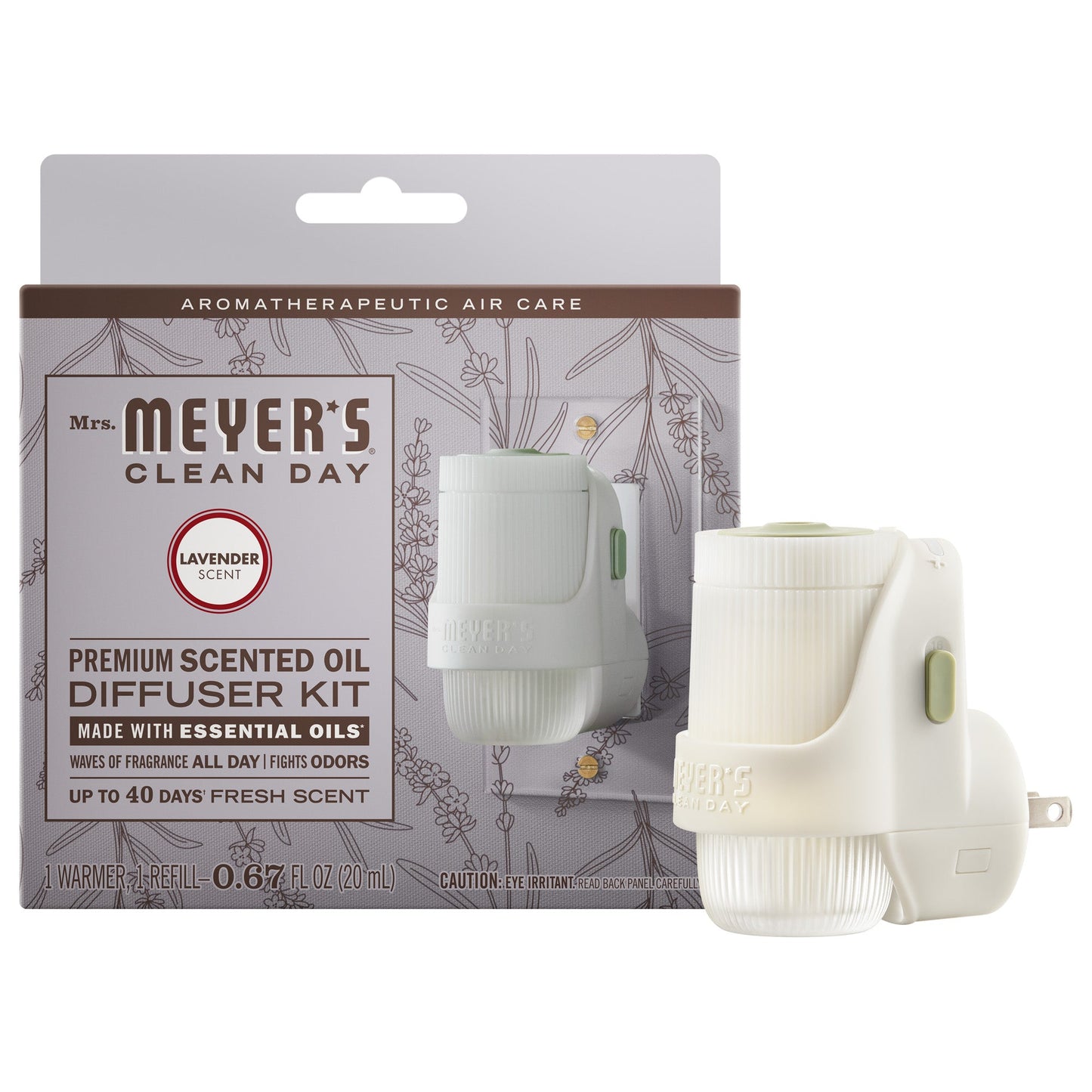 Lavender Plug-In Scented Oil Warmer Starter Set | Mrs. Meyer's Clean Day
