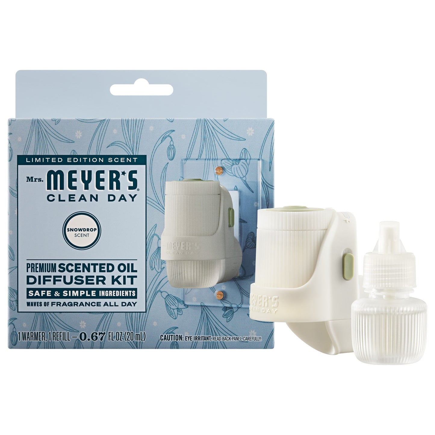 Snowdrop Plug-In Scented Oil Warmer Starter Set | Mrs. Meyer's Clean Day