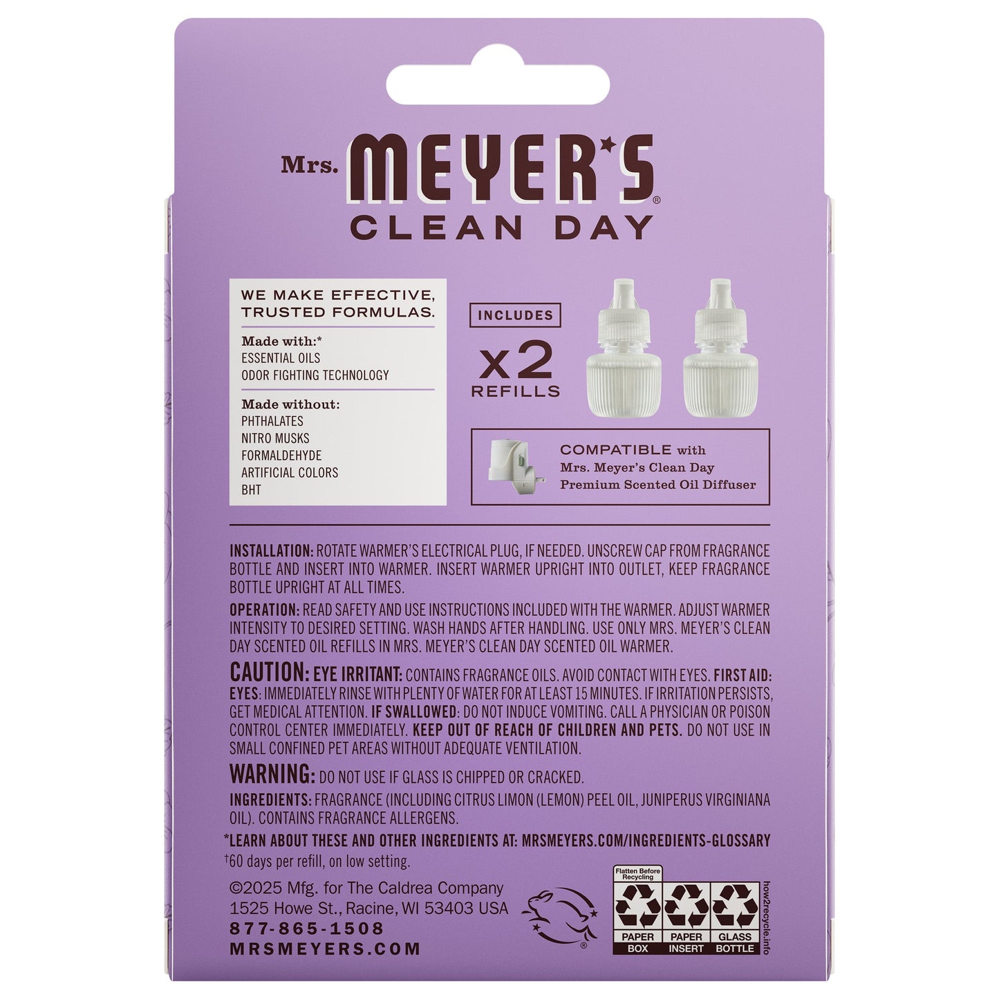 Compassion Flower Plug-In Scent Refill 2-Pack | Mrs. Meyer's Clean Day