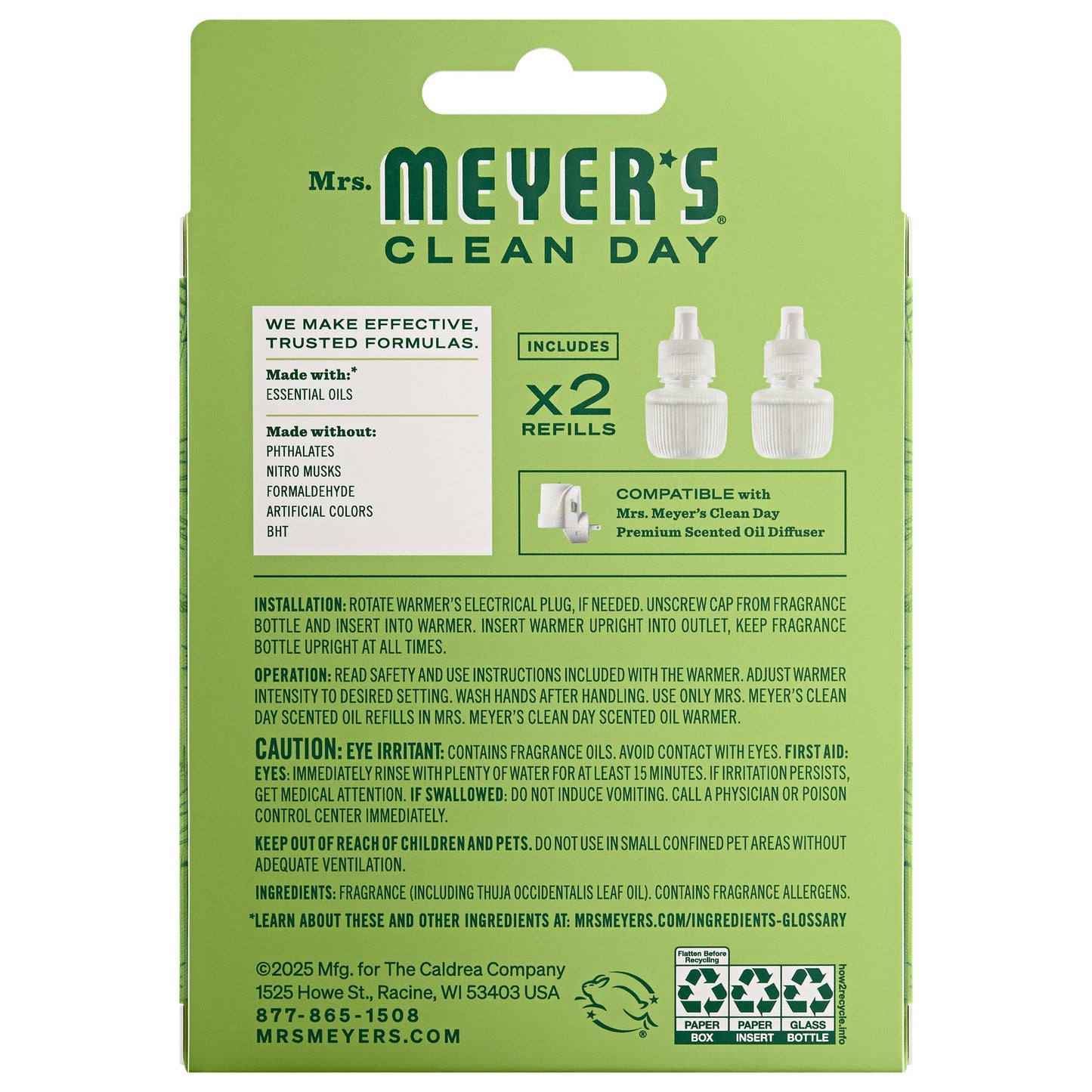 Iowa Pine Plug-In Scent Refill 2-Pack | Mrs. Meyer's Clean Day