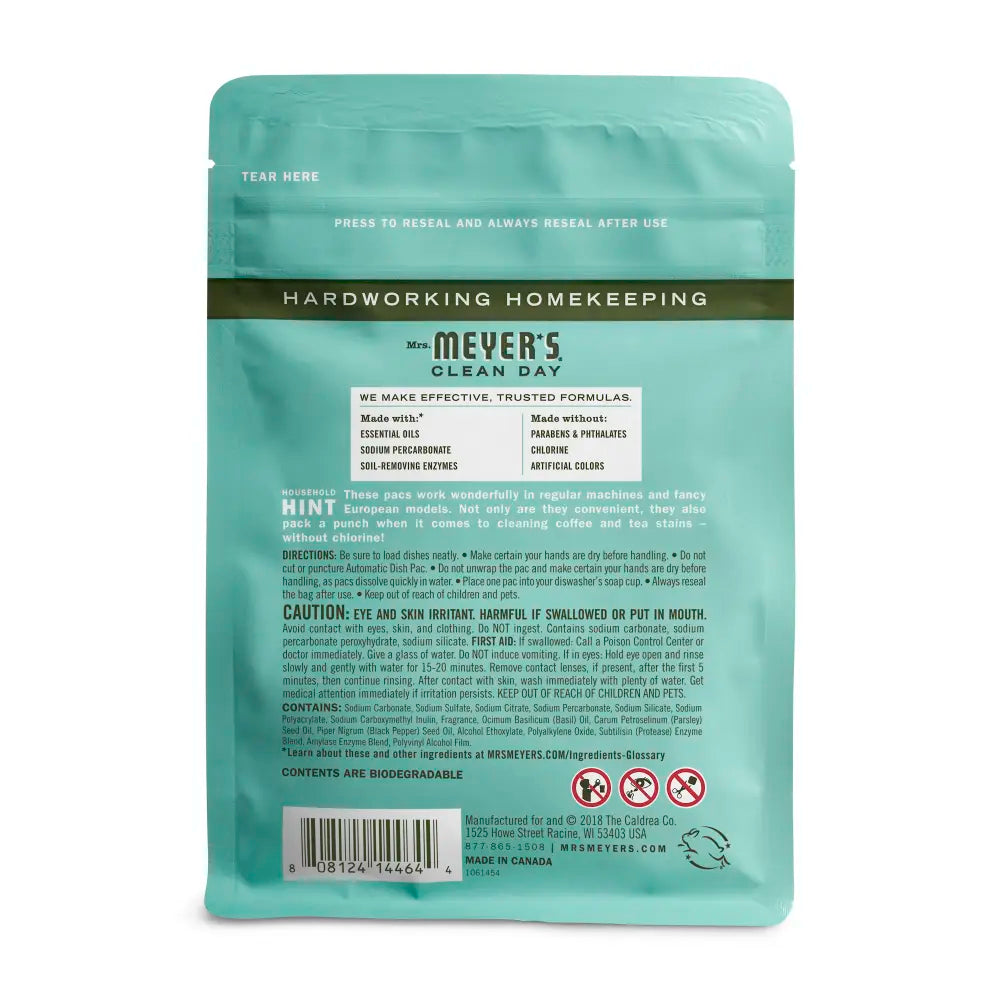 Basil Automatic Dish Packs Home Care | Mrs. Meyer's Clean Day
