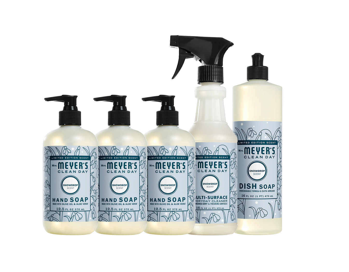 Snowdrop Essentials 5-Count Bundle Gift-Ready | Mrs. Meyer's Clean Day