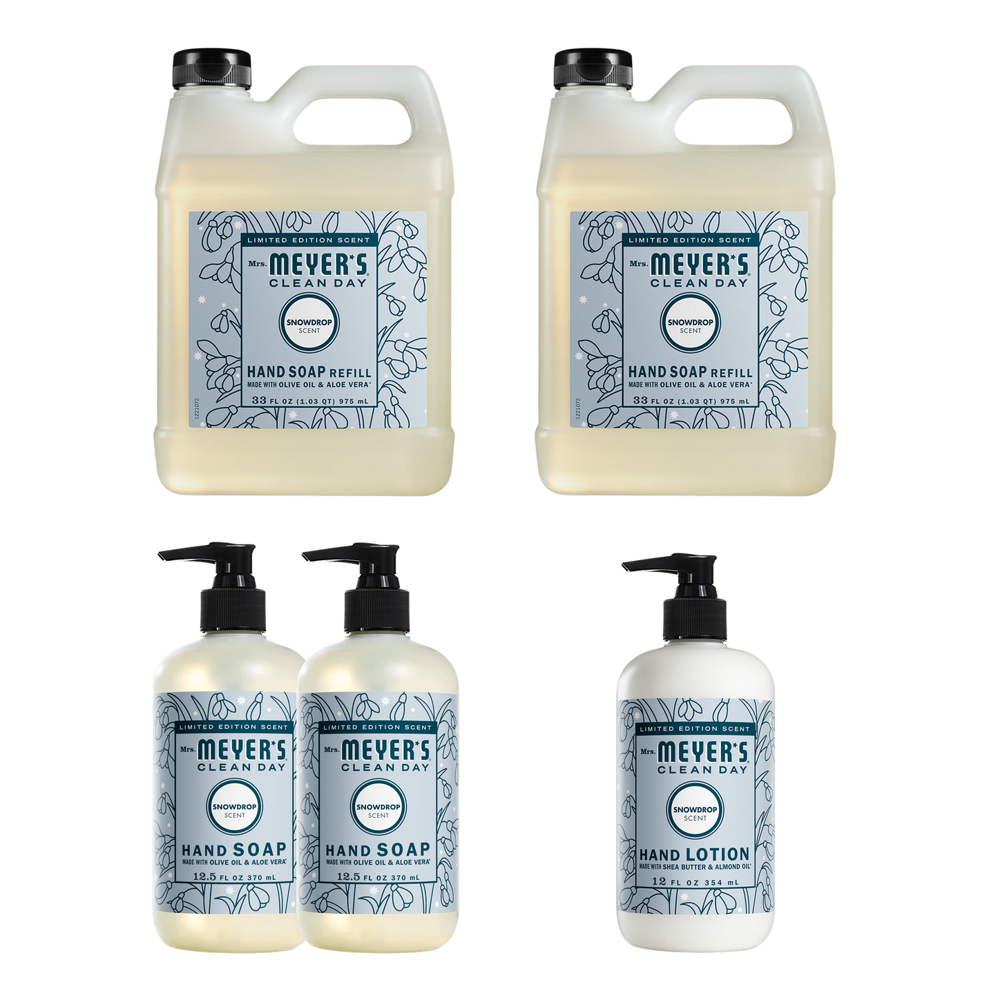 Snowdrop Hand Care Plus 5-Count Bundle Gift-Ready | Mrs. Meyer's Clean Day
