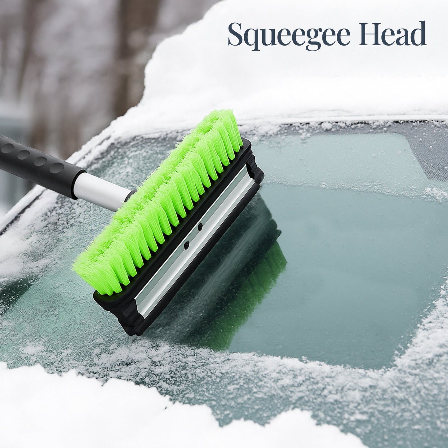 39\" Extendable Snow Brush with Squeegee and Ice Scraper for convenient daily use