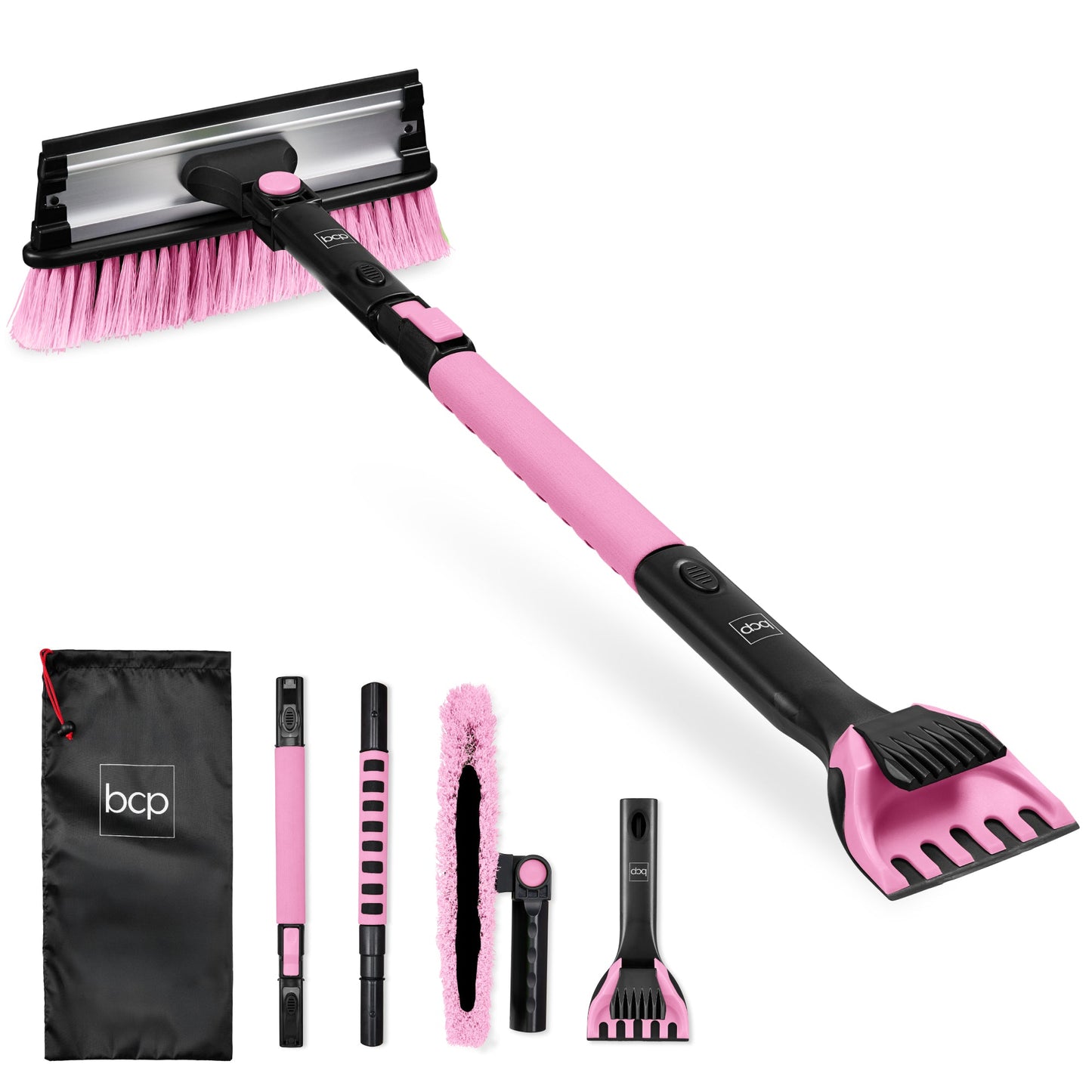 39\" Extendable Snow Brush with Squeegee and Ice Scraper for convenient daily use