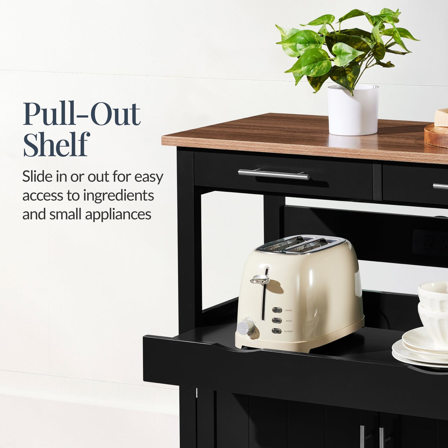 36in Large Rolling Kitchen Island Cart 2-Door Cabinet Outlet and Wheels with practical style for home spaces