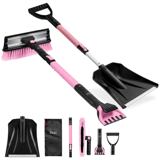 4 in 1 Snow Brush with Shovel Ice Scraper and Squeegee with Storage Bag with useful details for gardening, lawn care, and outdoor projects