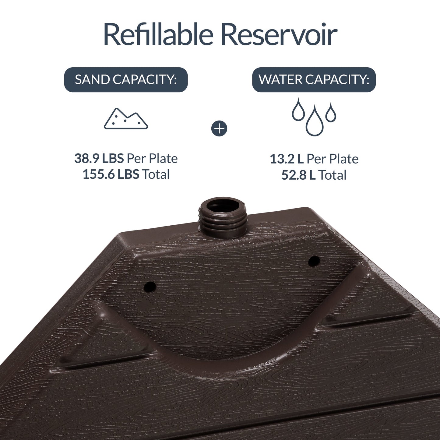 4-Piece Cantilever Umbrella Base Weight Set Wood Grain Finish with practical outdoor-ready details