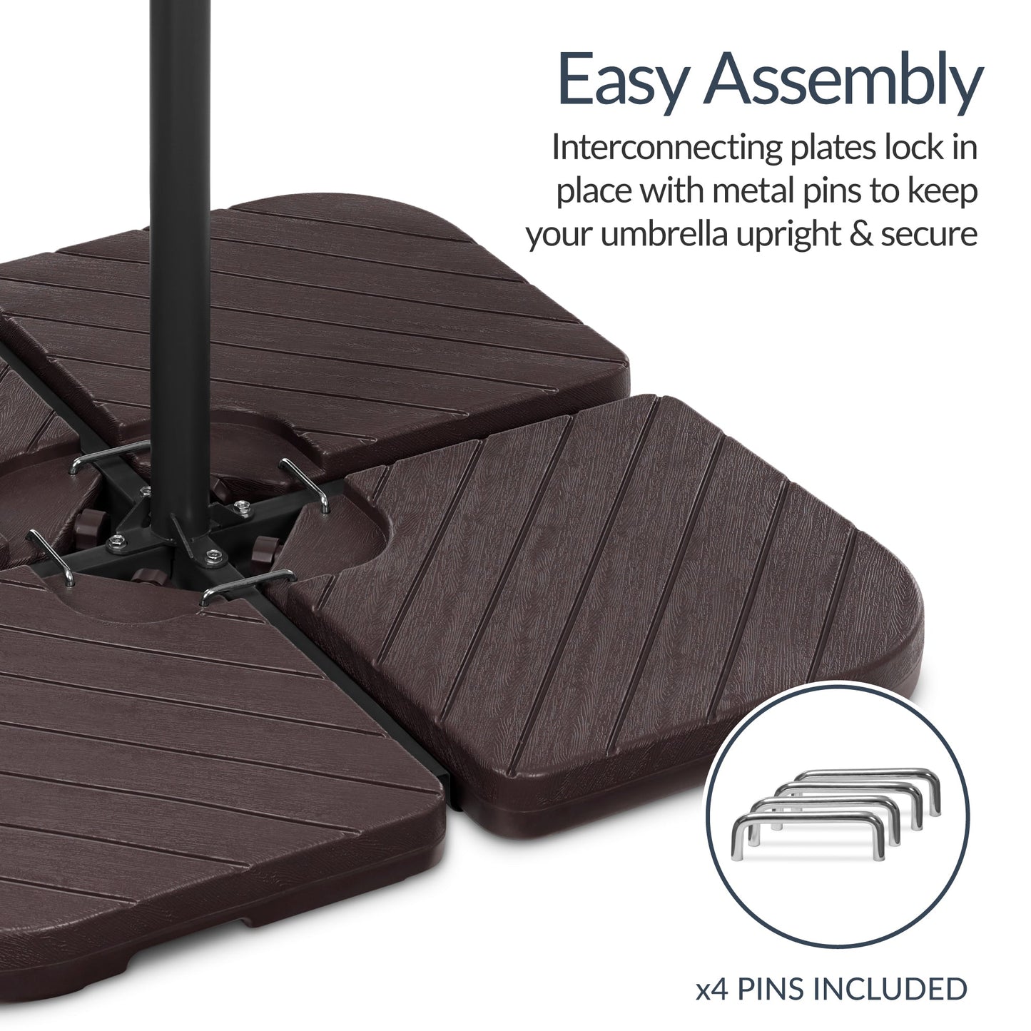 4-Piece Cantilever Umbrella Base Weight Set Wood Grain Finish with practical outdoor-ready details