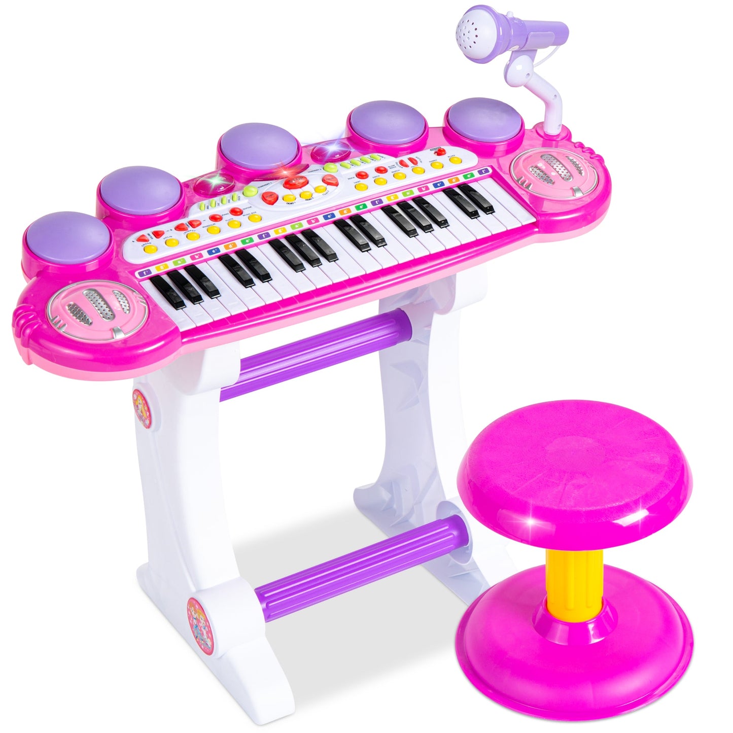 37-Key Kids Electric Keyboard with Microphone Stool for active play and family fun