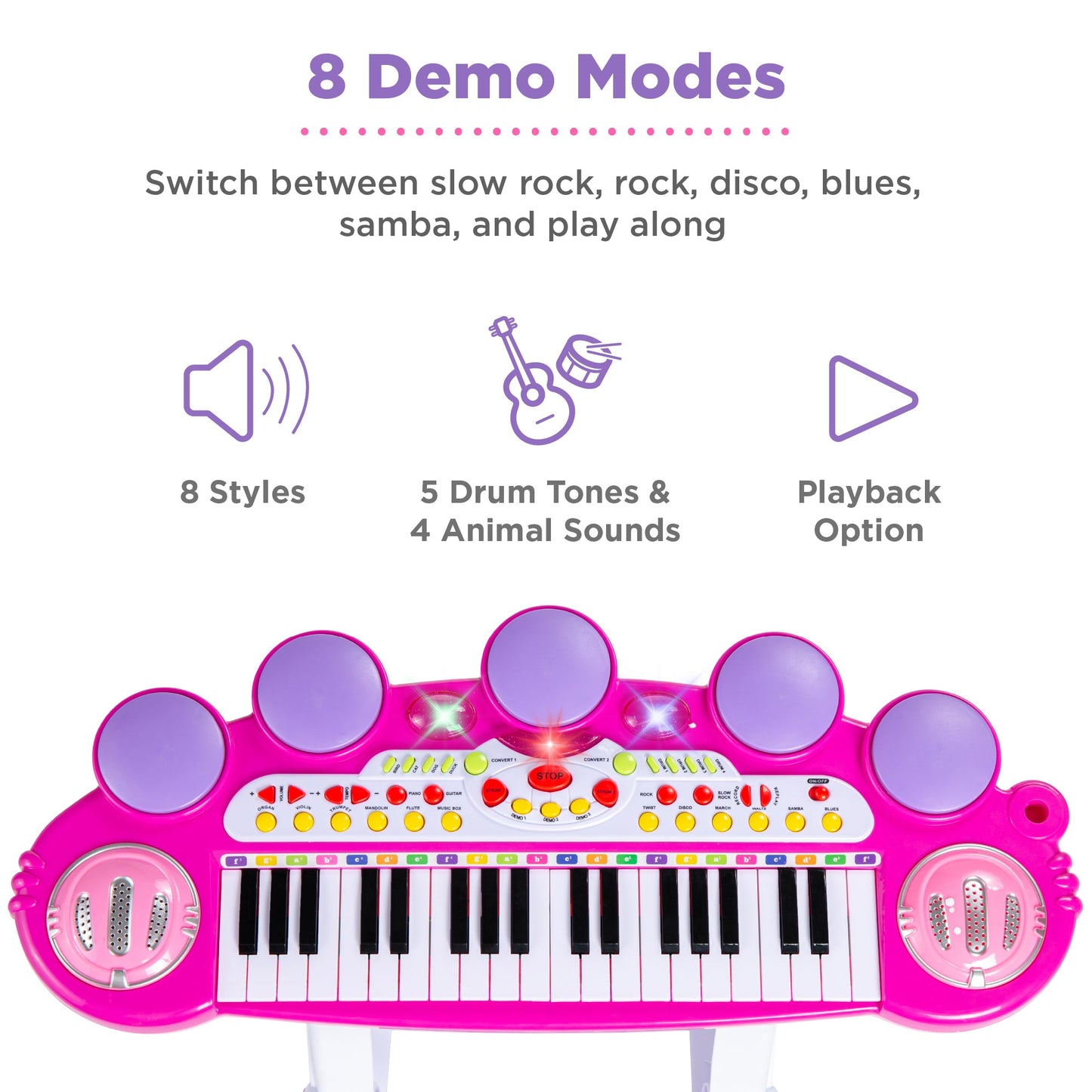 37-Key Kids Electric Keyboard with Microphone Stool for active play and family fun