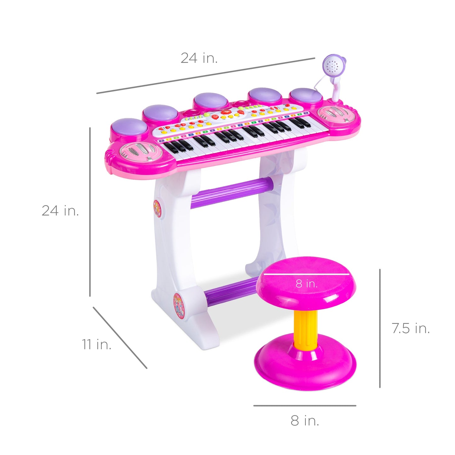 37-Key Kids Electric Keyboard with Microphone Stool for active play and family fun