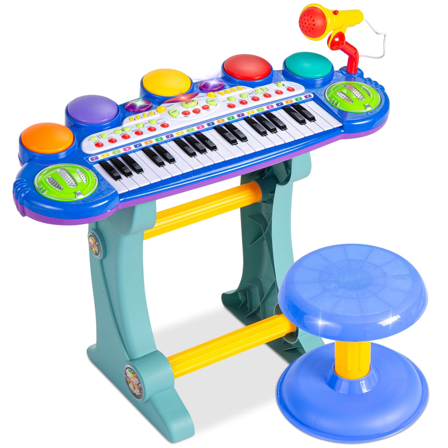 37-Key Kids Electric Keyboard with Microphone Stool for active play and family fun