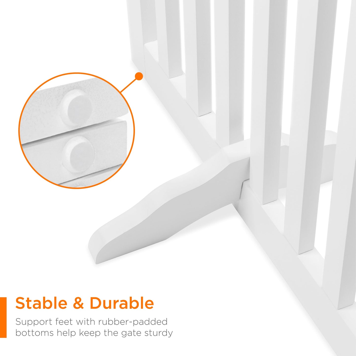 31.5in 4-Panel Freestanding Wooden Pet Gate with Door Support Feet for convenient daily use