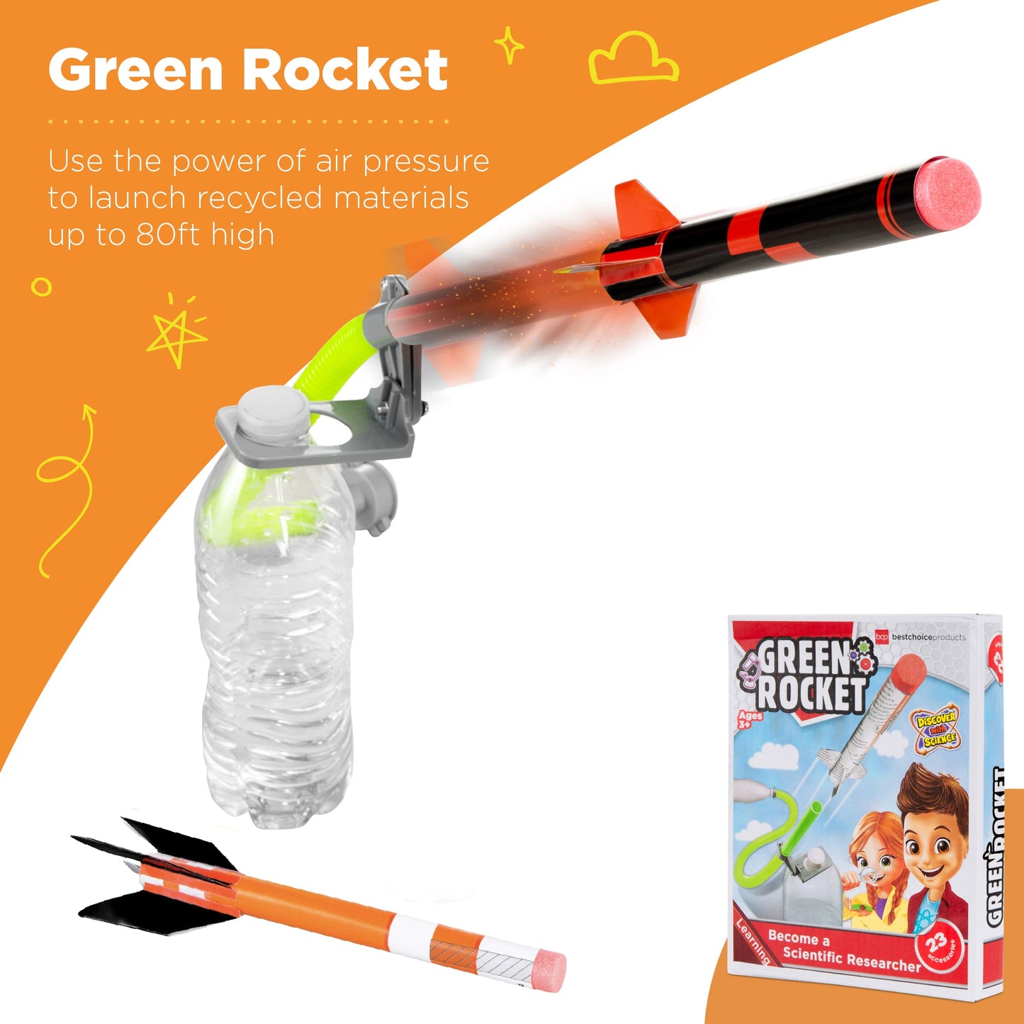 4-in-1 Science Project Kit STEM and STEAM DIY Lab Experiments for Kids with fun features for everyday play
