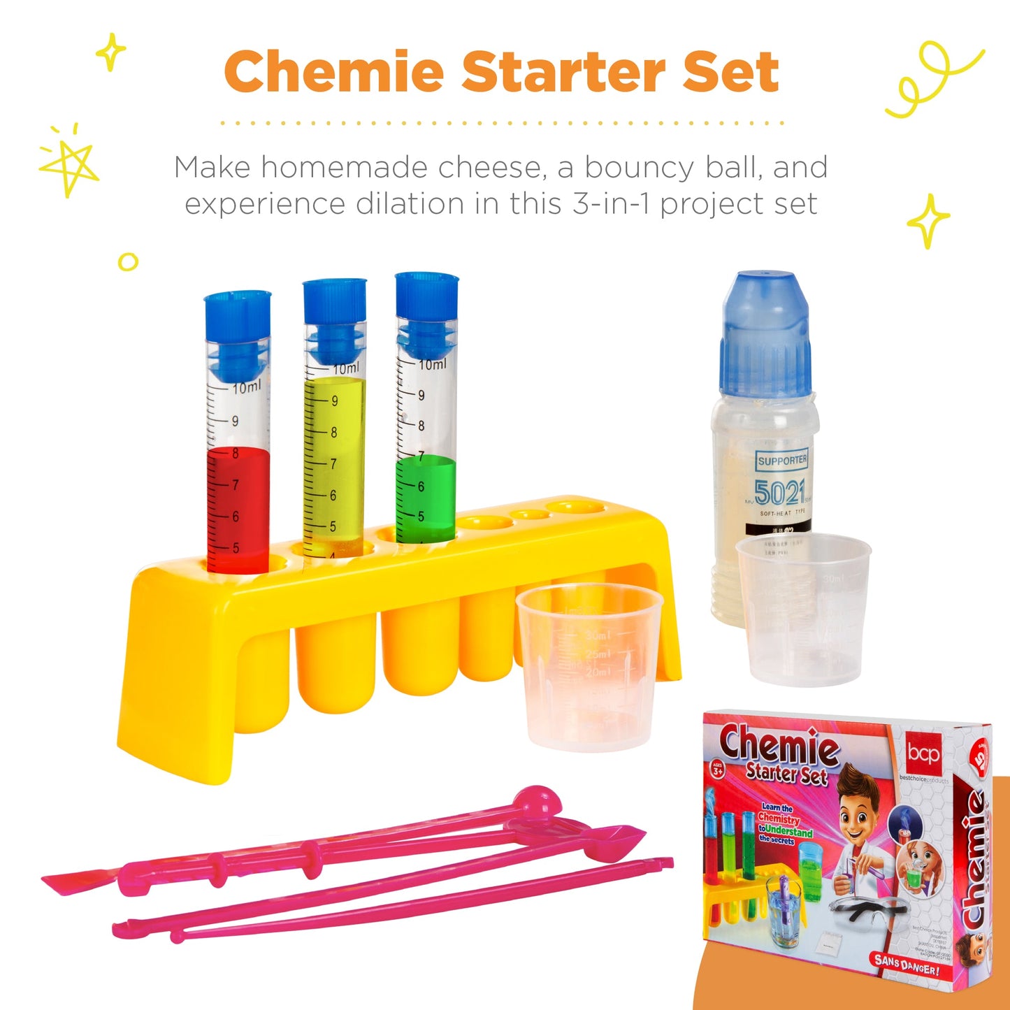 4-in-1 Science Project Kit STEM and STEAM DIY Lab Experiments for Kids with fun features for everyday play
