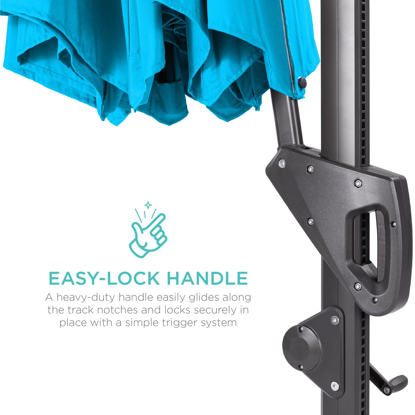 360-Degree Solar LED Cantilever Offset Patio Umbrella with Tilt - 10ft for outdoor comfort and convenience