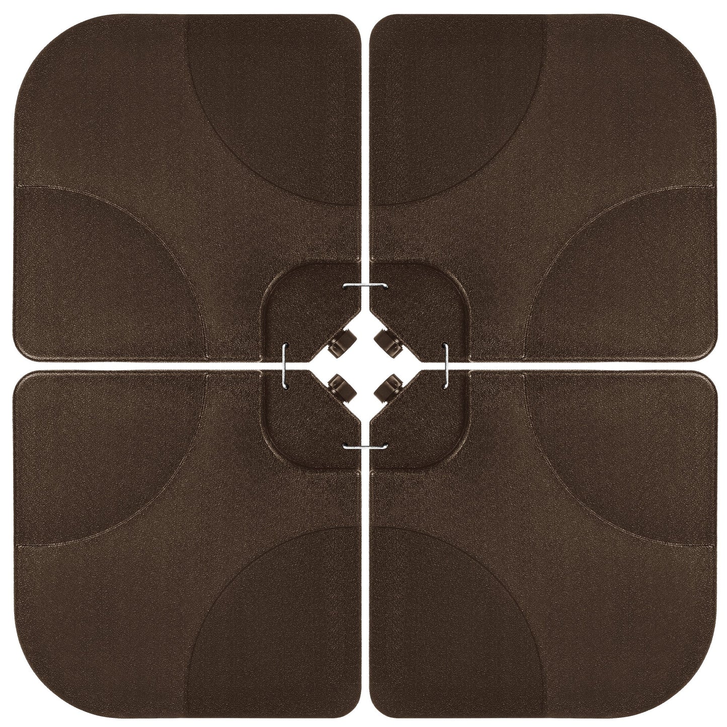 4-Piece Cantilever Offset Patio Umbrella Stand Square Base Plate Set designed for patio and backyard use