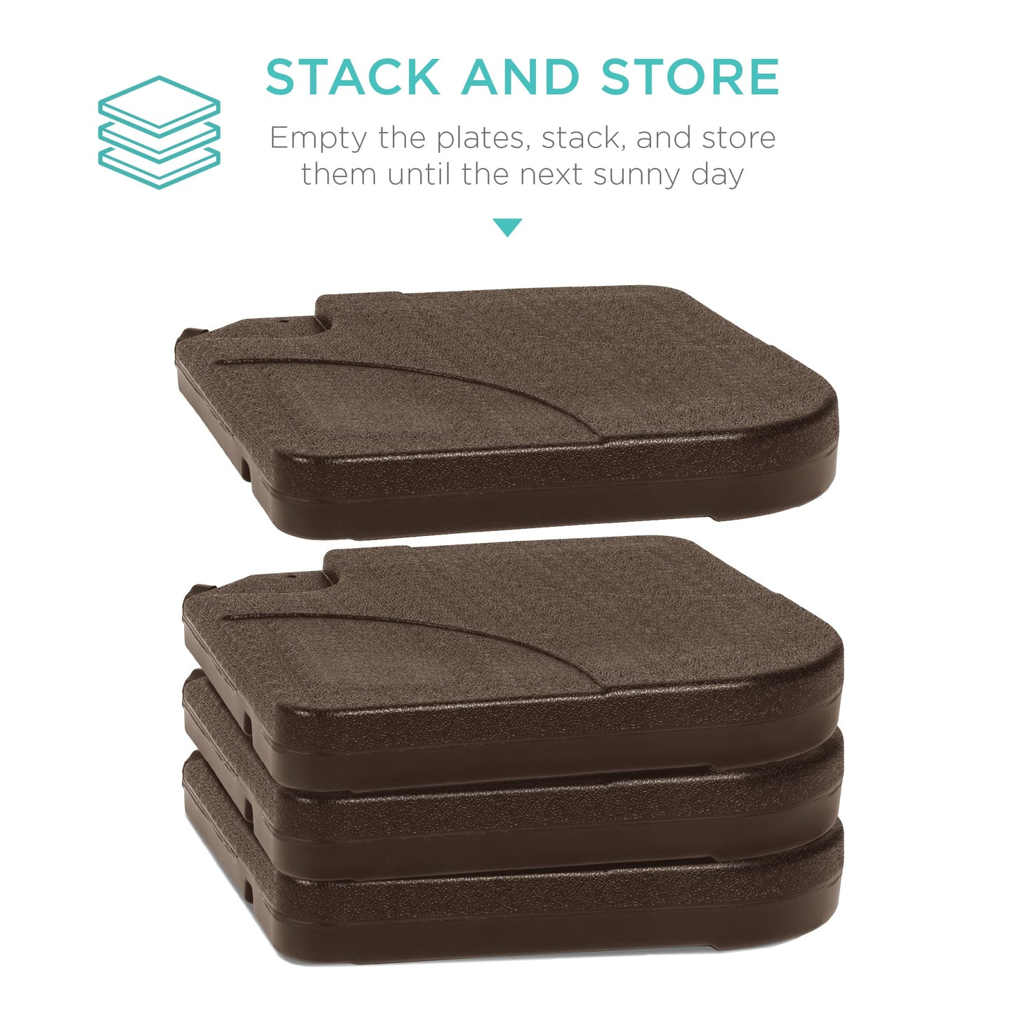 4-Piece Cantilever Offset Patio Umbrella Stand Square Base Plate Set designed for patio and backyard use