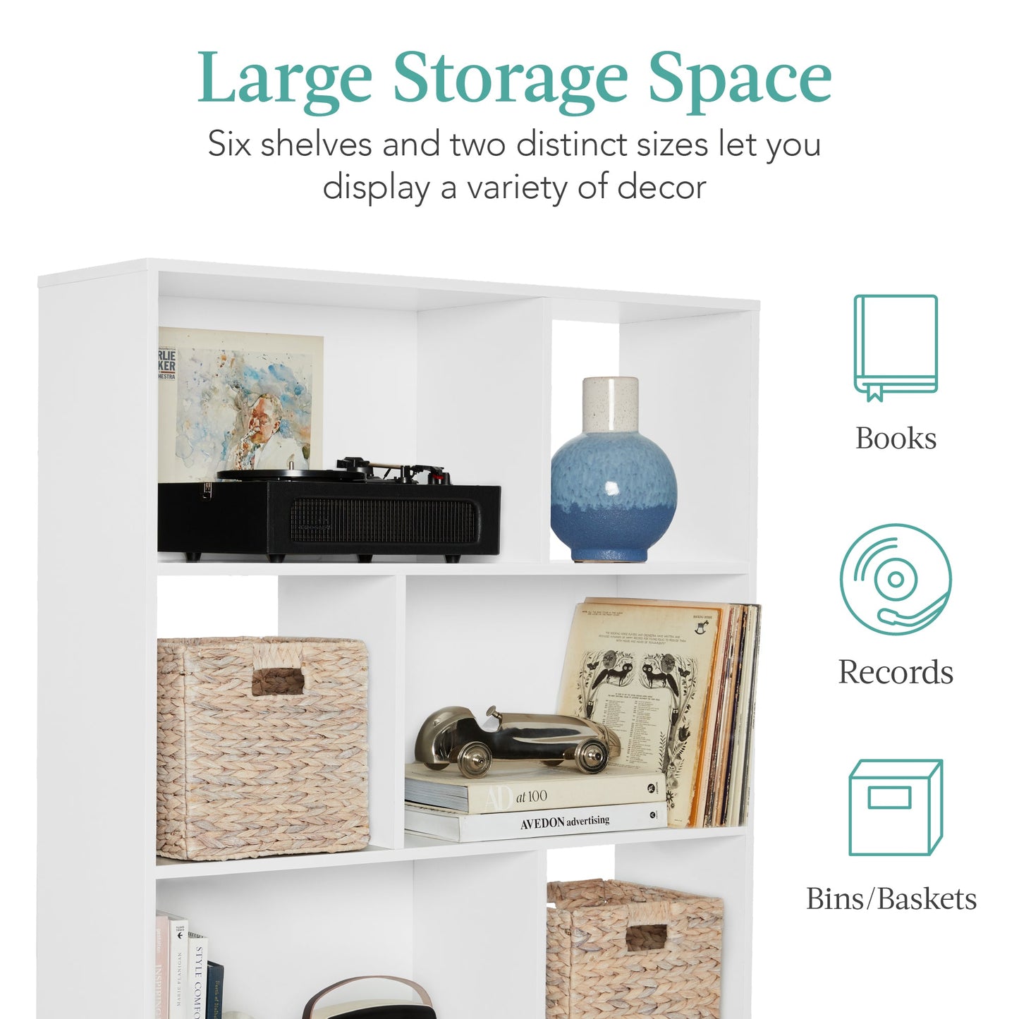 3-Tier Mid-Century Modern Wooden Bookcase with 3 Back Panels Offset Legs with practical style for home spaces