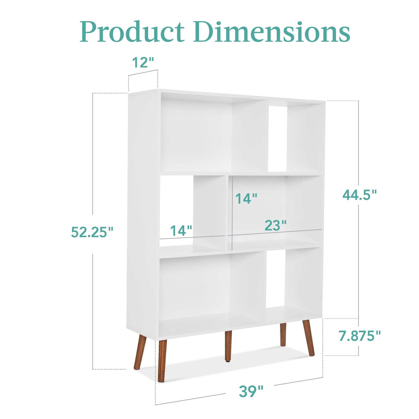 3-Tier Mid-Century Modern Wooden Bookcase with 3 Back Panels Offset Legs with practical style for home spaces