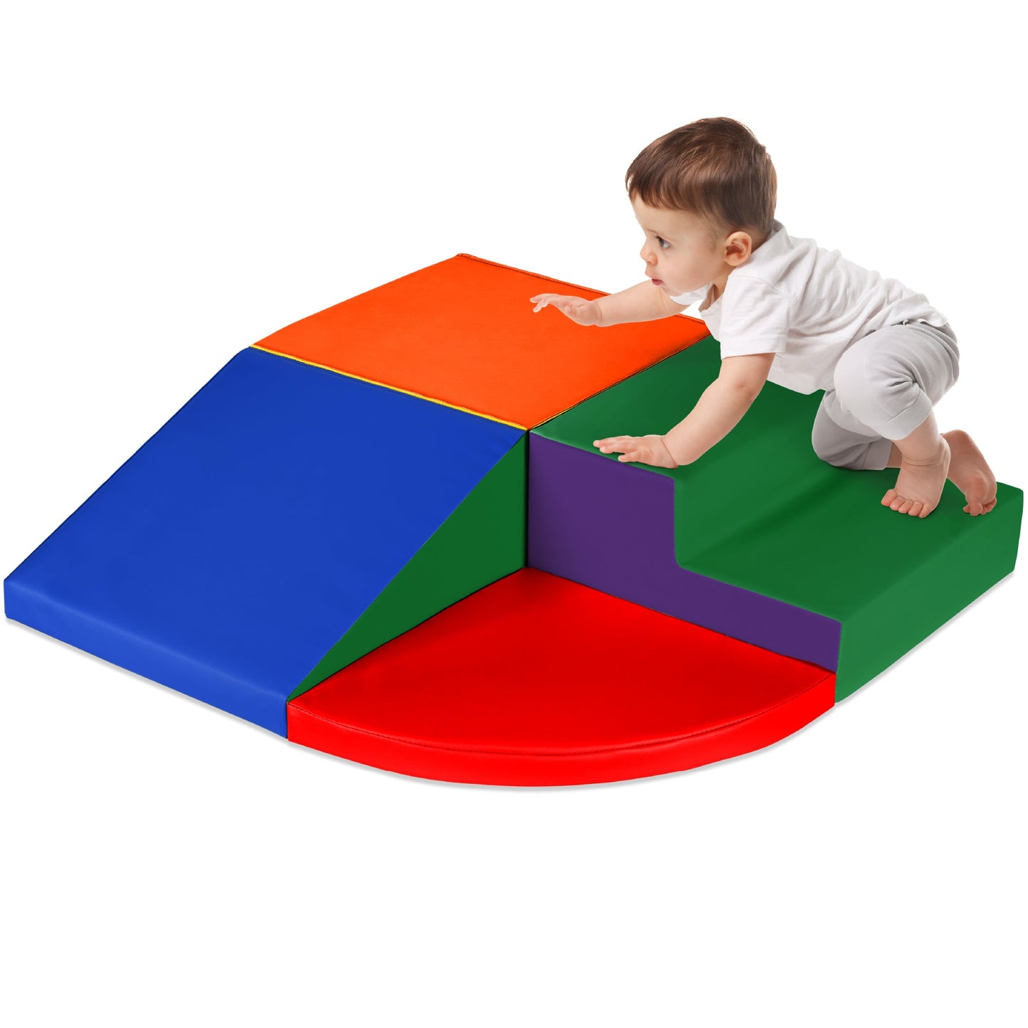 4-Piece Kids Climb and Crawl Soft Foam Shapes Structure Playset designed for kids' playtime and gifts