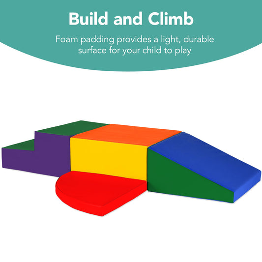 4-Piece Kids Climb and Crawl Soft Foam Shapes Structure Playset designed for kids' playtime and gifts