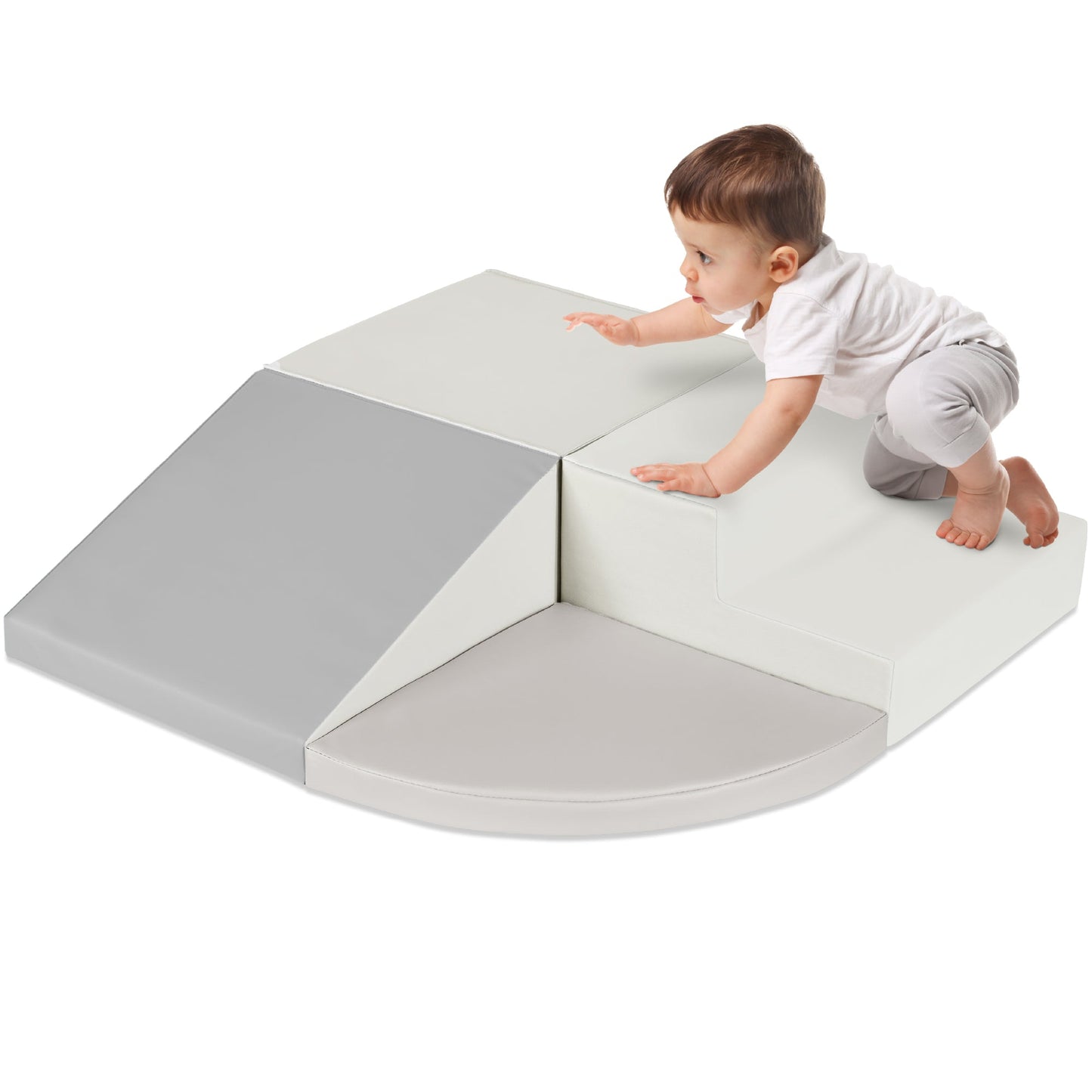 4-Piece Kids Climb and Crawl Soft Foam Shapes Structure Playset designed for kids' playtime and gifts