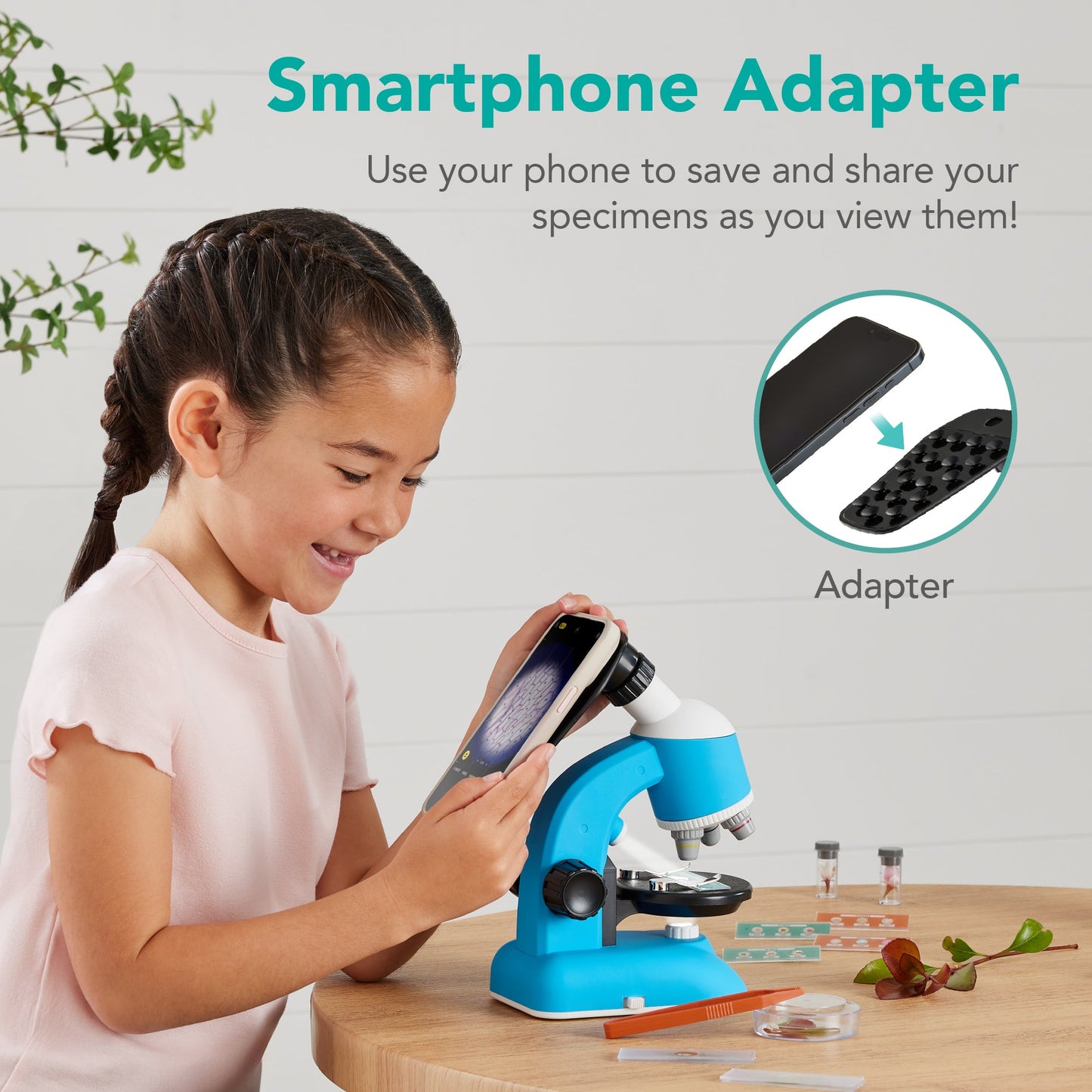 30-Piece STEM Kids Microscope Science Kit with 100x 600x 1200x Zoom Case designed for kids' playtime and gifts