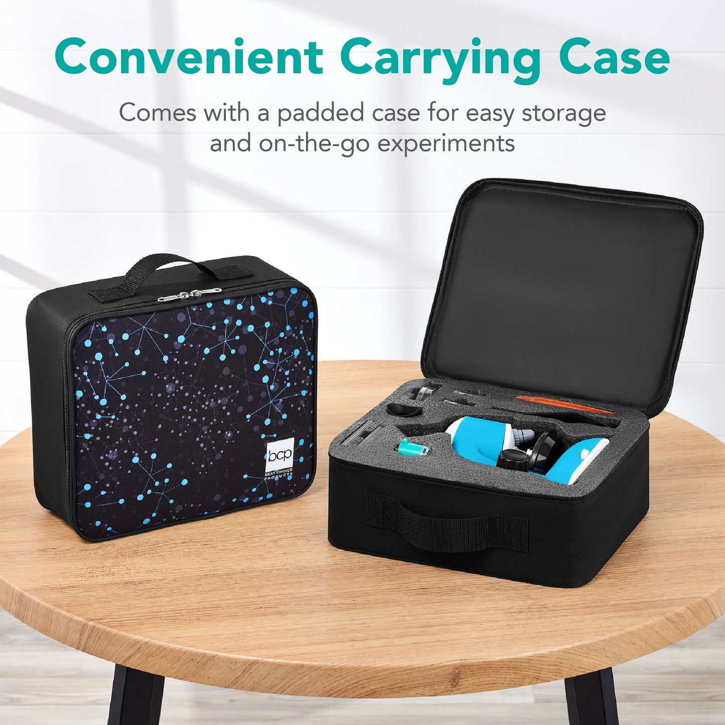 30-Piece STEM Kids Microscope Science Kit with 100x 600x 1200x Zoom Case designed for kids' playtime and gifts