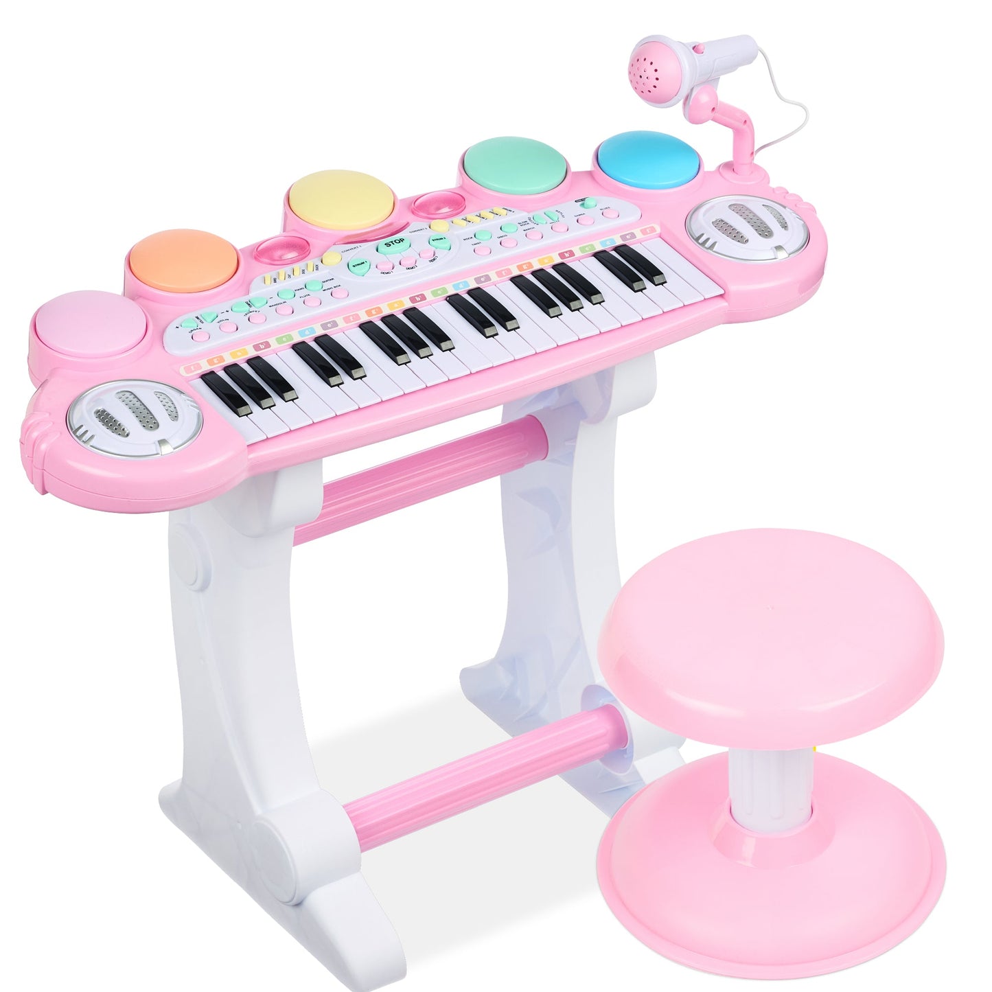 37-Key Kids Electric Keyboard with Microphone Stool for active play and family fun