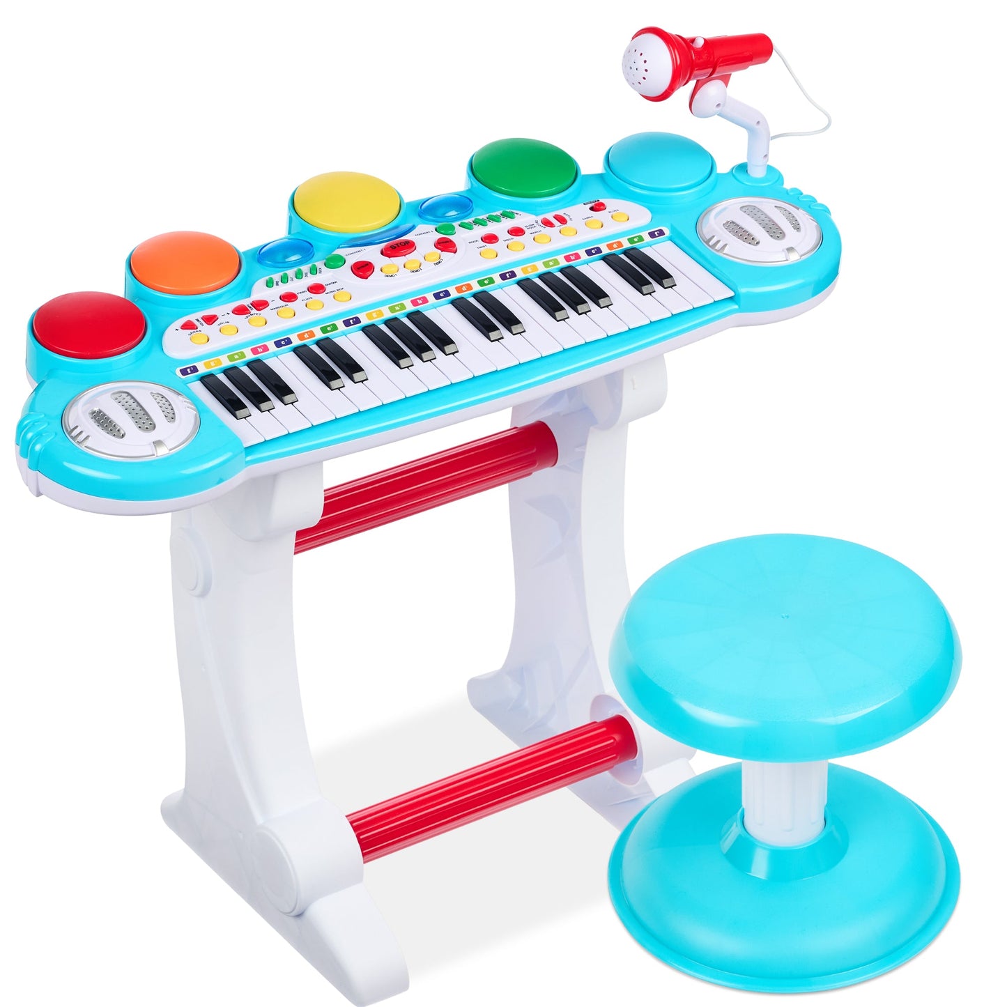 37-Key Kids Electric Keyboard with Microphone Stool for active play and family fun