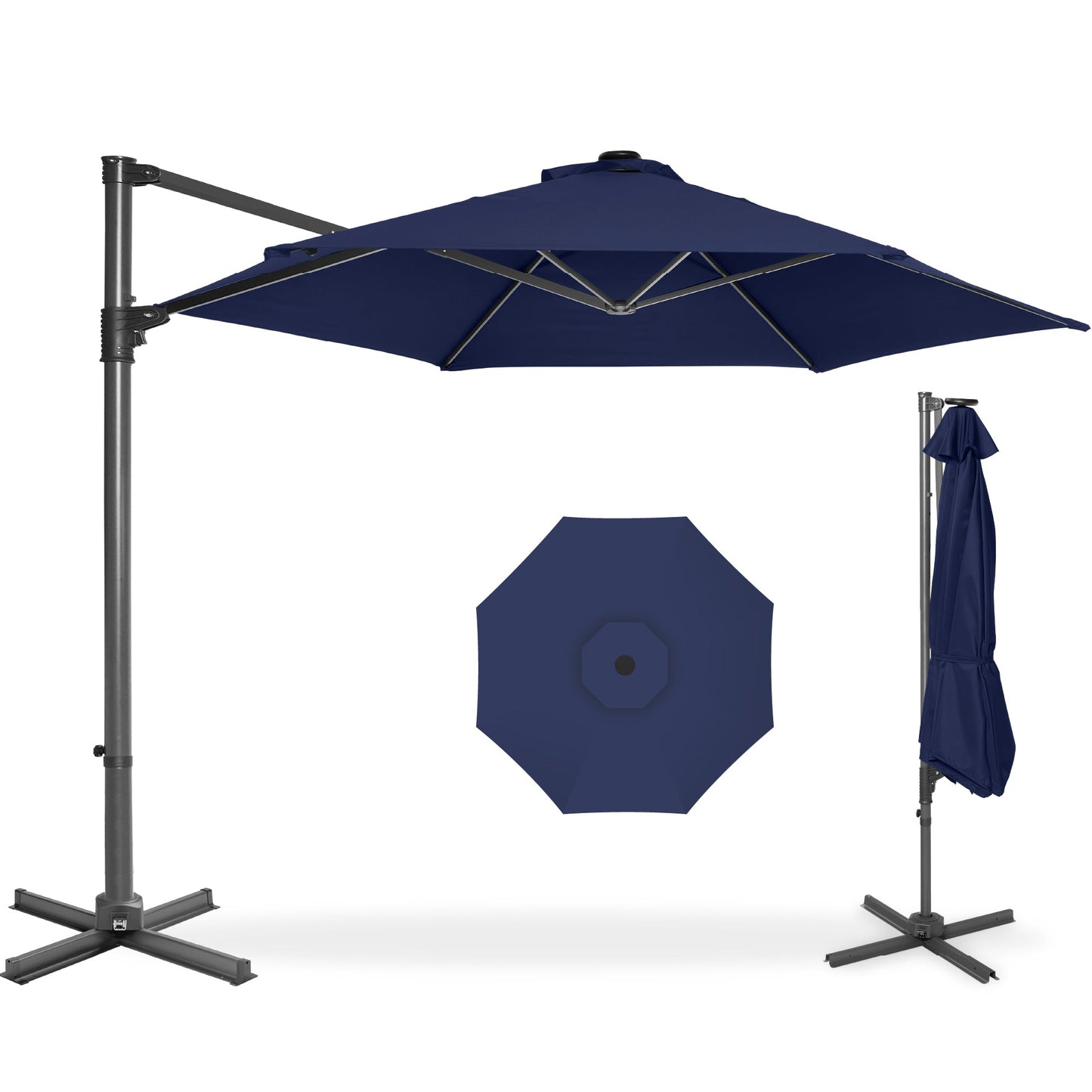 360 Rotating Cantilever Offset Patio Umbrella - 10ft designed for patio and backyard use