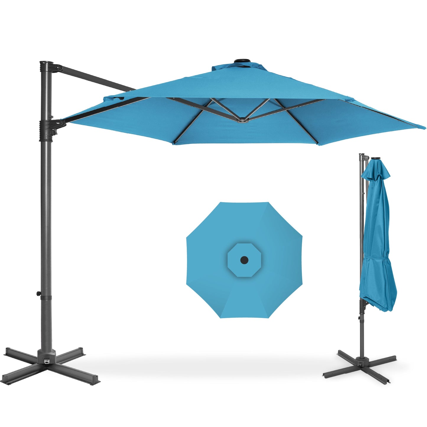 360 Rotating Cantilever Offset Patio Umbrella - 10ft designed for patio and backyard use