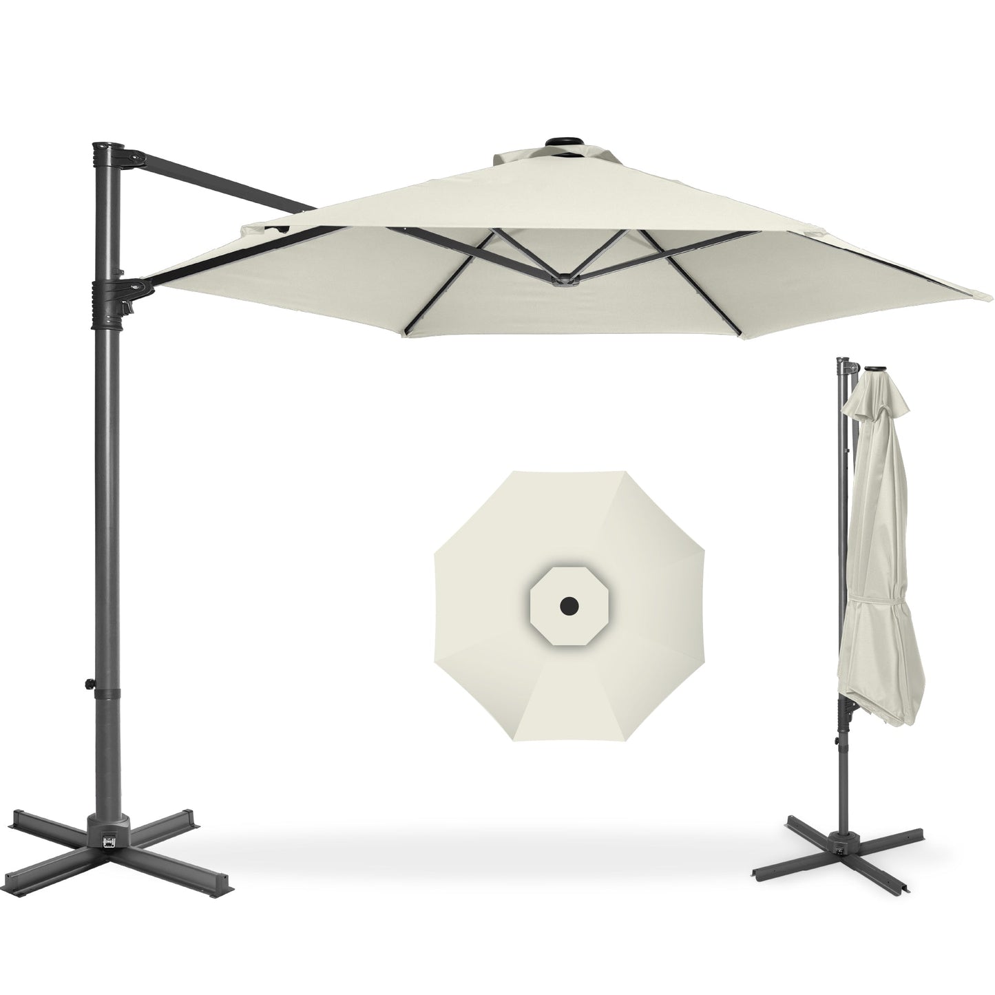 360 Rotating Cantilever Offset Patio Umbrella - 10ft designed for patio and backyard use