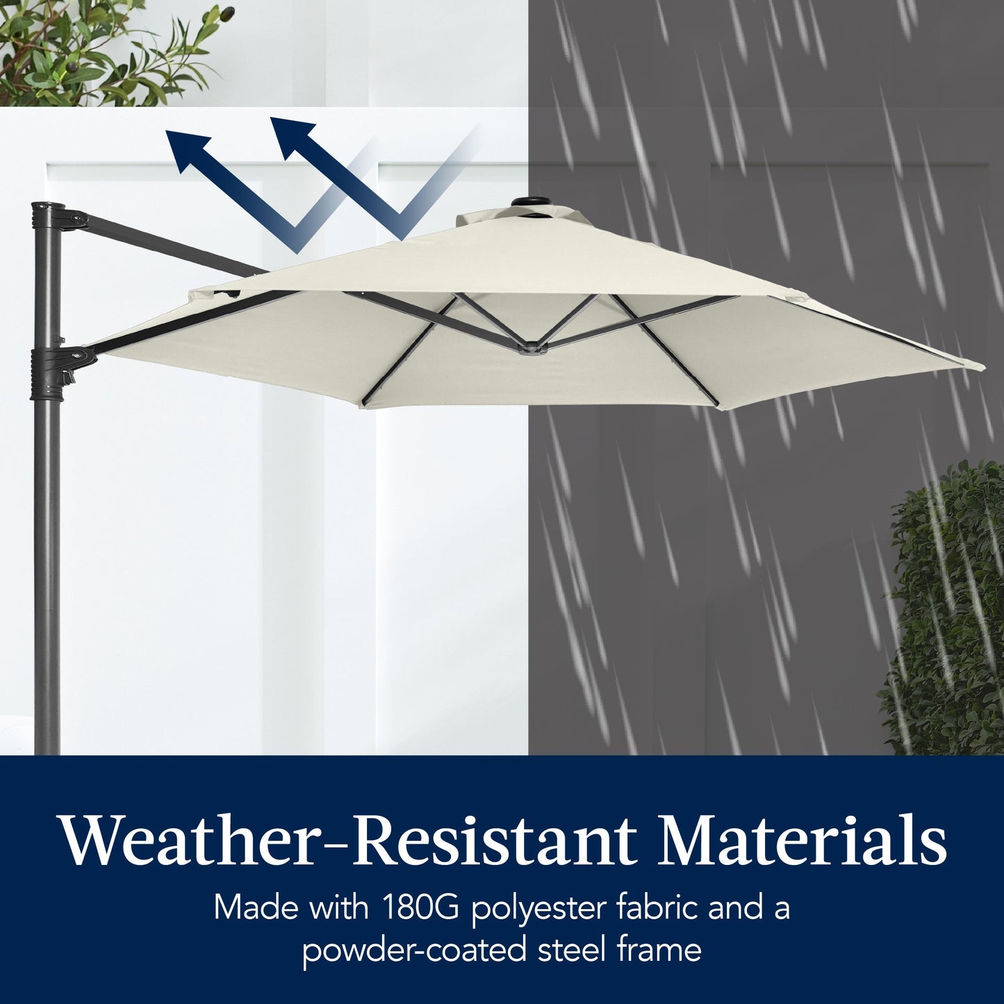 360 Rotating Cantilever Offset Patio Umbrella - 10ft designed for patio and backyard use