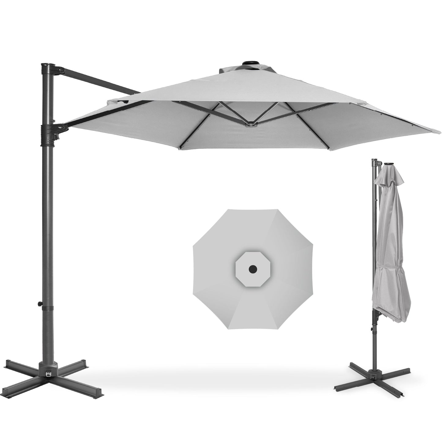 360 Rotating Cantilever Offset Patio Umbrella - 10ft designed for patio and backyard use
