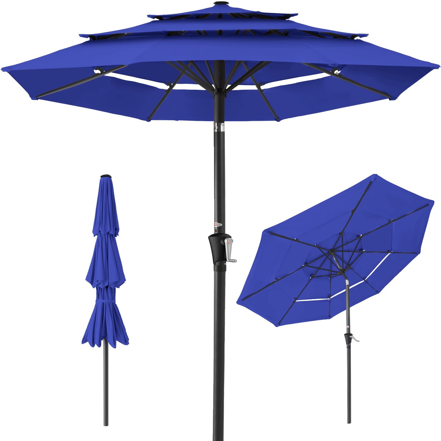 3-Tier Patio Umbrella with Tilt Adjustment Crank - 10ft with practical outdoor-ready details
