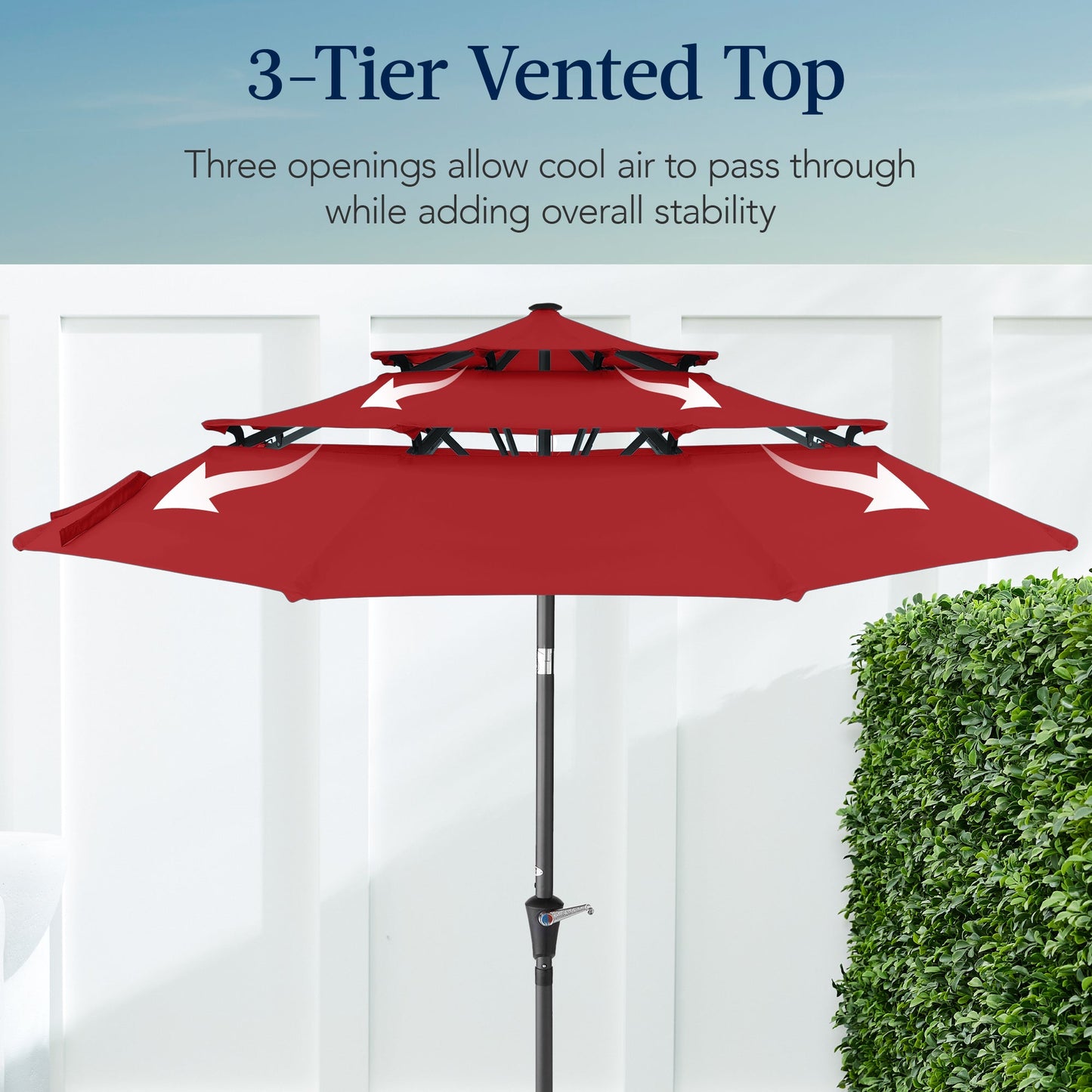 3-Tier Patio Umbrella with Tilt Adjustment Crank - 10ft with practical outdoor-ready details
