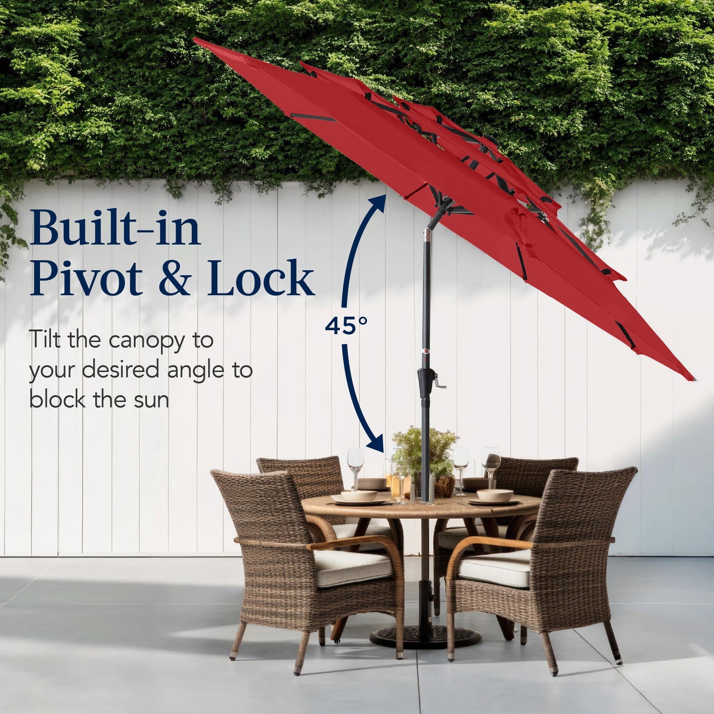 3-Tier Patio Umbrella with Tilt Adjustment Crank - 10ft with practical outdoor-ready details
